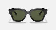 Ray-Ban State Street RB2186 sunglasses, black frame with green-tinted lenses