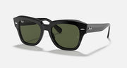 Ray-Ban State Street RB2186 sunglasses with dark frames and green lenses