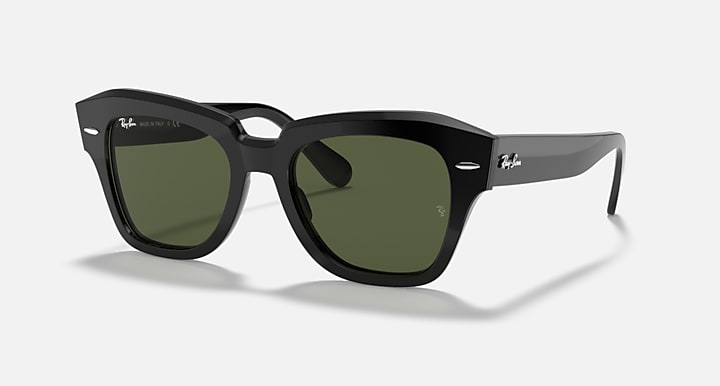 Ray-Ban State Street RB2186 sunglasses with dark frames and green lenses