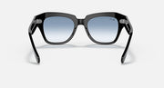 Ray-Ban State Street sunglasses with dark frame and blue gradient lenses