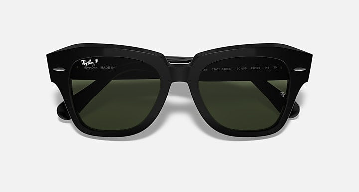 RB2186 sunglasses with black frames and dark lenses, front view