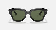 RB2186 sunglasses with black frames and dark green lenses, front view