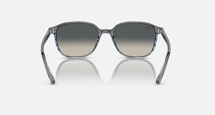 Ray-Ban Leonard low bridge fit sunglasses, gray-tinted lenses with blue-gray frame