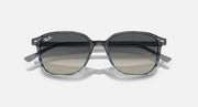 Ray-Ban Leonard low bridge fit sunglasses, smoky dark lenses with blue-gray round frames