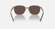 Ray-Ban Leonard low bridge fit sunglasses, dark lenses with tortoise-patterned temples