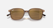 Ray-Ban Leonard low bridge fit sunglasses, amber lenses with patterned brown temple arms