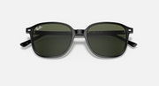 Leonard sunglasses with dark frame and dark green lenses, front view