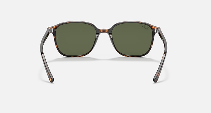Leonard sunglasses with tortoise-accented frame and dark green lenses