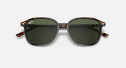 Leonard sunglasses with tortoise frame and dark green lenses, front view