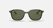 Leonard sunglasses with tortoise frame and dark green lenses, front view