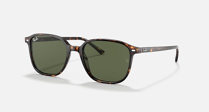 Leonard sunglasses with tortoise-style accents and dark green lenses