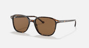 Ray-Ban Leonard RB2193 sunglasses with brown lenses and tortoise frame, angled