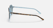 Ray-Ban Thalia sunglasses with light blue clear frame, side profile