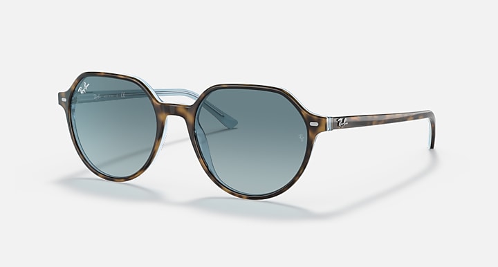 Ray-Ban Thalia sunglasses with tortoiseshell frame and teal gradient lenses