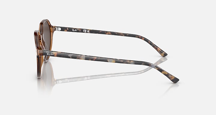 Ray-Ban RB2195 sunglasses with tortoise-pattern temples and clear lens fronts
