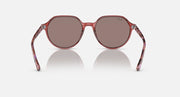 Ray-Ban Thalia sunglasses with round smoky lenses and marbled rose frame