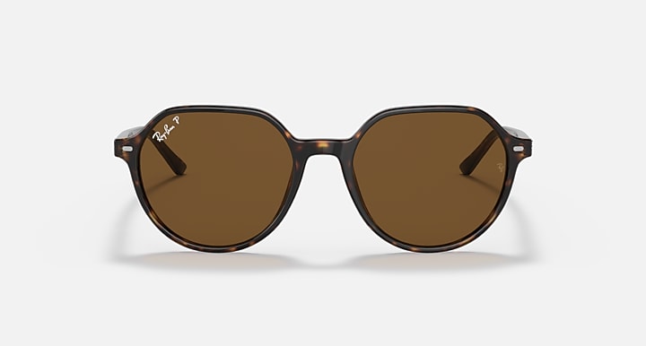 Ray-Ban Thalia sunglasses with tortoiseshell frame and medium brown round lenses