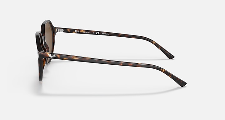 Ray-Ban Thalia sunglasses with striped tortoiseshell frame, side profile