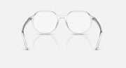 Ray-Ban RB2195 transparent round eyeglasses with clear lenses and arched bridge