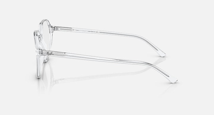 Ray-Ban RB2195 transparent sunglasses with clear temples and slim rectangular arms