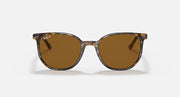 Tortoise-frame sunglasses with brown round lenses and thin metal bridge.
