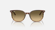 Tortoise sunglasses with gradient brown lenses and engraved temple detail.