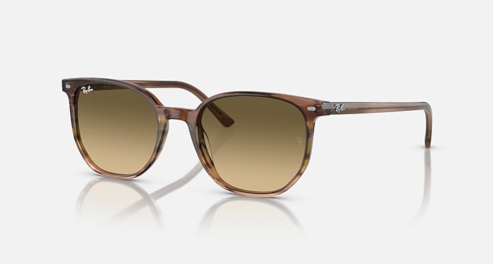Tortoise Ray-Ban sunglasses with amber-brown lenses, side profile view.