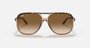 Ray-Ban Bill RB2198 sunglasses, front view; havana-style frame with brown tinted lenses.