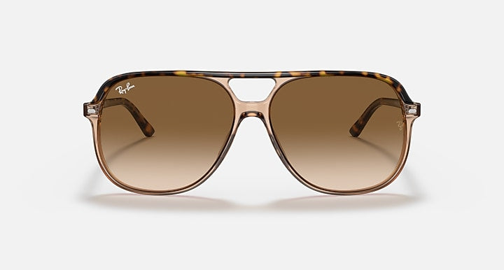 Ray-Ban Bill RB2198 sunglasses, front view; havana-style frame with brown tinted lenses.