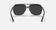 Ray-Ban Bill sunglasses front view with dark lenses and glossy black frame