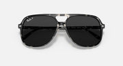 Ray-Ban Bill sunglasses top view with dark lenses and black frame
