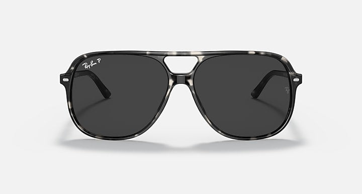 Ray-Ban Bill sunglasses front view with dark round lenses and black frame