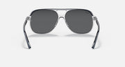 Ray-Ban Bill sunglasses, blue frame with dark gray lenses and front metal bridge