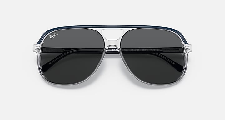 Ray-Ban Bill sunglasses, silver frame with black lenses and dark top tint