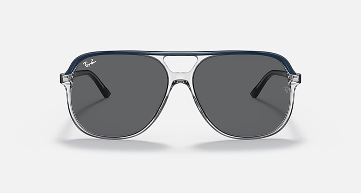 Ray-Ban Bill sunglasses, blue-gray frame with dark gray lenses and aviator shape