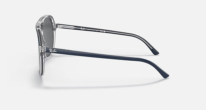 Ray-Ban Bill sunglasses, blue frame temple arms with metal hinge hardware
