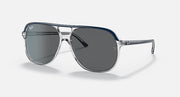 Ray-Ban Bill sunglasses, translucent blue frame with dark lenses and metal temples
