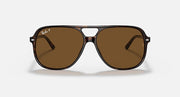 Ray-Ban Bill RB2198 sunglasses, front view; dark havana-style frame with brown lenses.