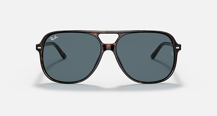 Ray-Ban Bill RB2198 sunglasses, havana frame with blue-gray round lenses, front view