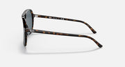 Ray-Ban Bill RB2198 sunglasses side view, havana acetate frame with blue-gray lenses