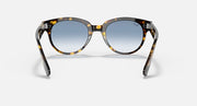 Ray-Ban Orion sunglasses, yellow havana round frames with blue gradient lenses, front