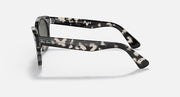 Ray-Ban Orion sunglasses, grey havana frame, side view with dark grey lenses