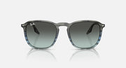Ray-Ban RB2203 sunglasses with dark green lenses and black frame, front view