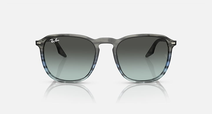 Ray-Ban RB2203 sunglasses with dark green lenses and black frame, front view