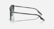Ray-Ban RB2203 sunglasses with dark green lenses, black frame, side profile view