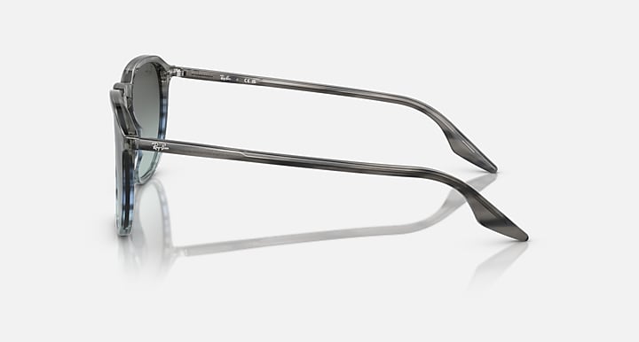 Ray-Ban RB2203 sunglasses with dark green lenses, black frame, side profile view