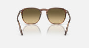 Ray-Ban RB2203 sunglasses with amber-brown lenses and Havana frame, straight-on view