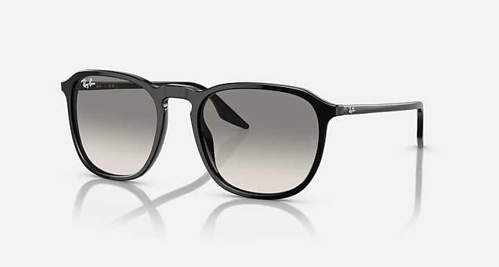 Ray-Ban RB2203 sunglasses, black square frames with gray gradient lenses
