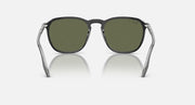 Ray-Ban RB2203 sunglasses front view with clear frame and olive-green lenses