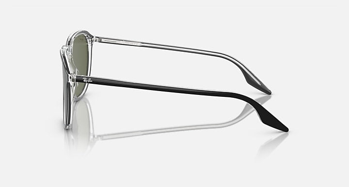 Ray-Ban RB2203 sunglasses side profile with clear metal arms